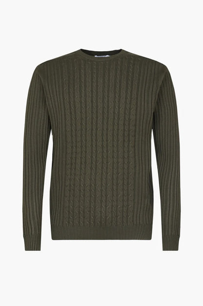 Pullover con trama Sorbino verde militare