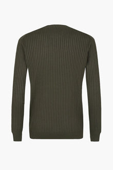 Pullover con trama Sorbino verde militare