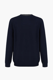 Pullover con struttura effetto doppia maglia sorbino blu