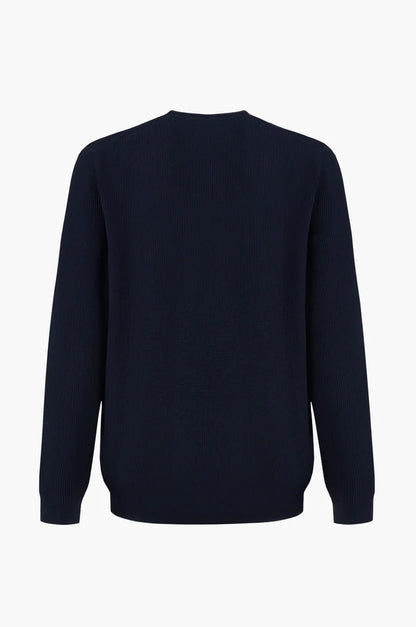 Pullover con struttura effetto doppia maglia sorbino blu