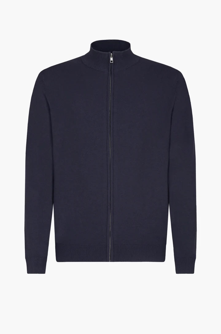Cardigan con zip sorbino blu navy
