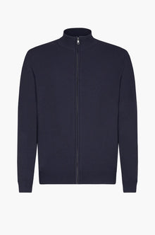 Cardigan con zip sorbino blu navy