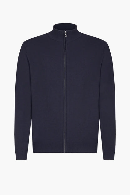 Cardigan con zip sorbino blu navy