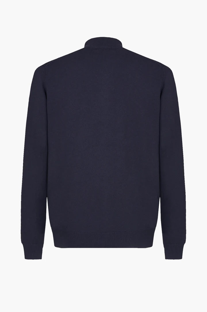 Cardigan con zip sorbino blu navy
