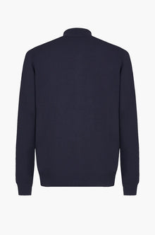 Cardigan con zip sorbino blu navy