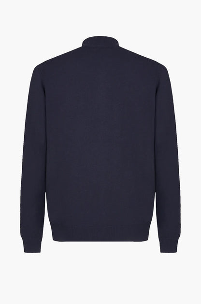 Cardigan con zip sorbino blu navy