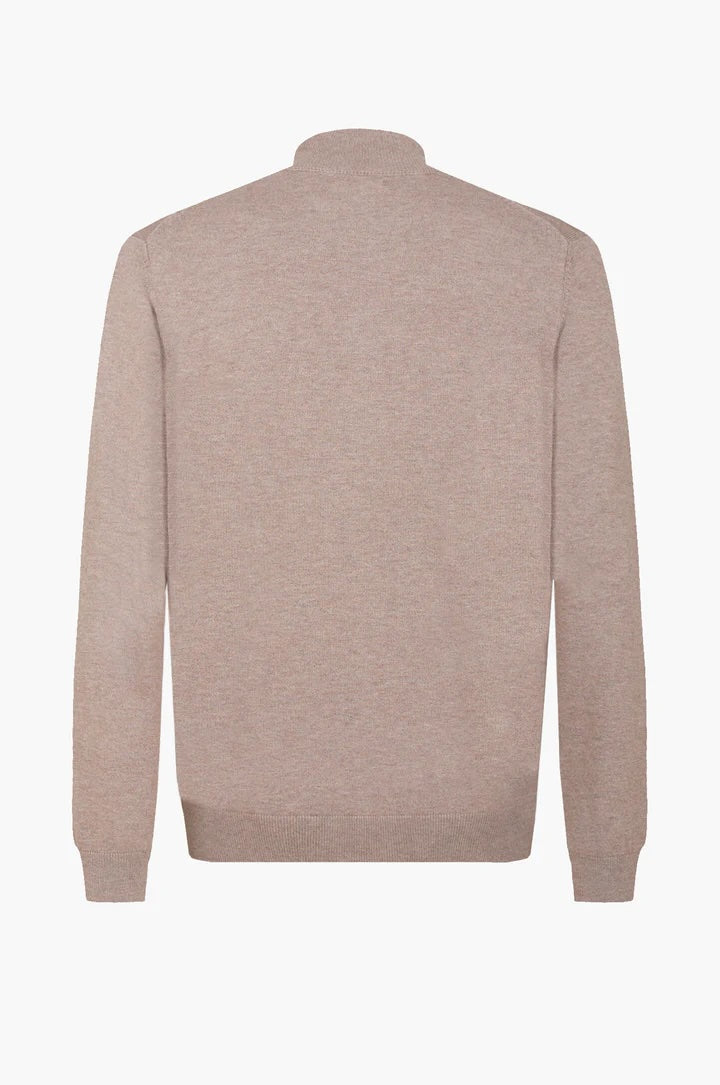 Cardigan con zip sorbino noce