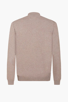 Cardigan con zip sorbino noce