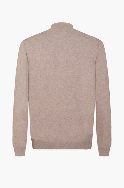 Cardigan con zip sorbino noce