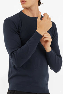 Pullover con trama misto lana Sorbino blu