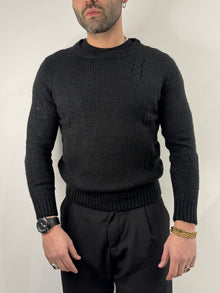 Maglione girocollo intrecciato basic