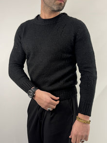 Maglione girocollo intrecciato basic
