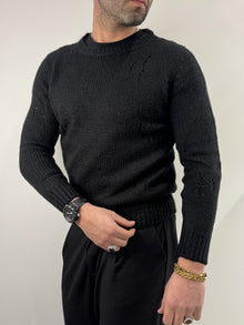 Maglione girocollo intrecciato basic