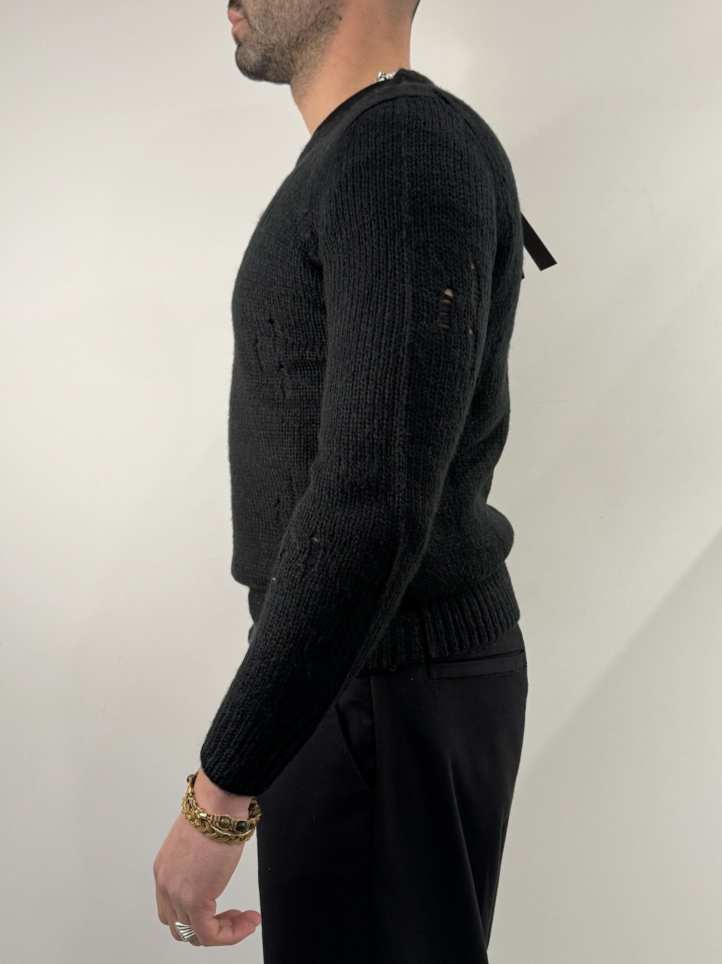 Maglione girocollo intrecciato basic