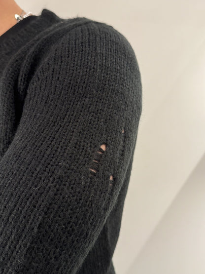 Maglione girocollo intrecciato basic