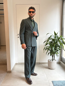 Abito doppio petto over verde
