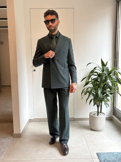 Abito doppio petto over verde