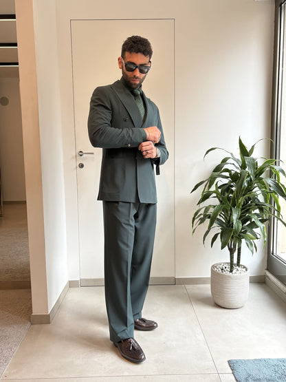 Abito doppio petto over verde