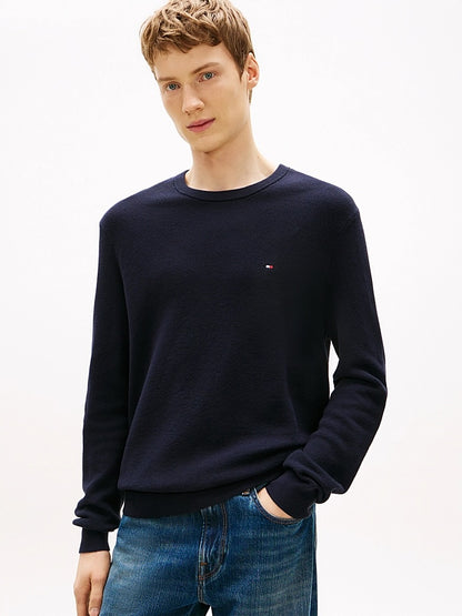 Pullover tramato con bandierina ricamata Tommy Jeans