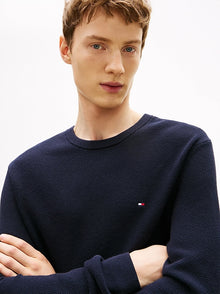 Pullover tramato con bandierina ricamata Tommy Jeans