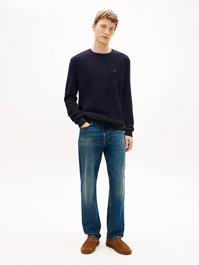 Pullover tramato con bandierina ricamata Tommy Jeans