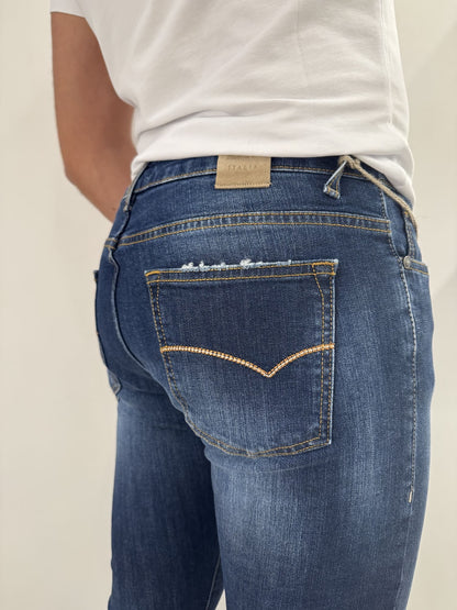 Jeans slim uomo scuro