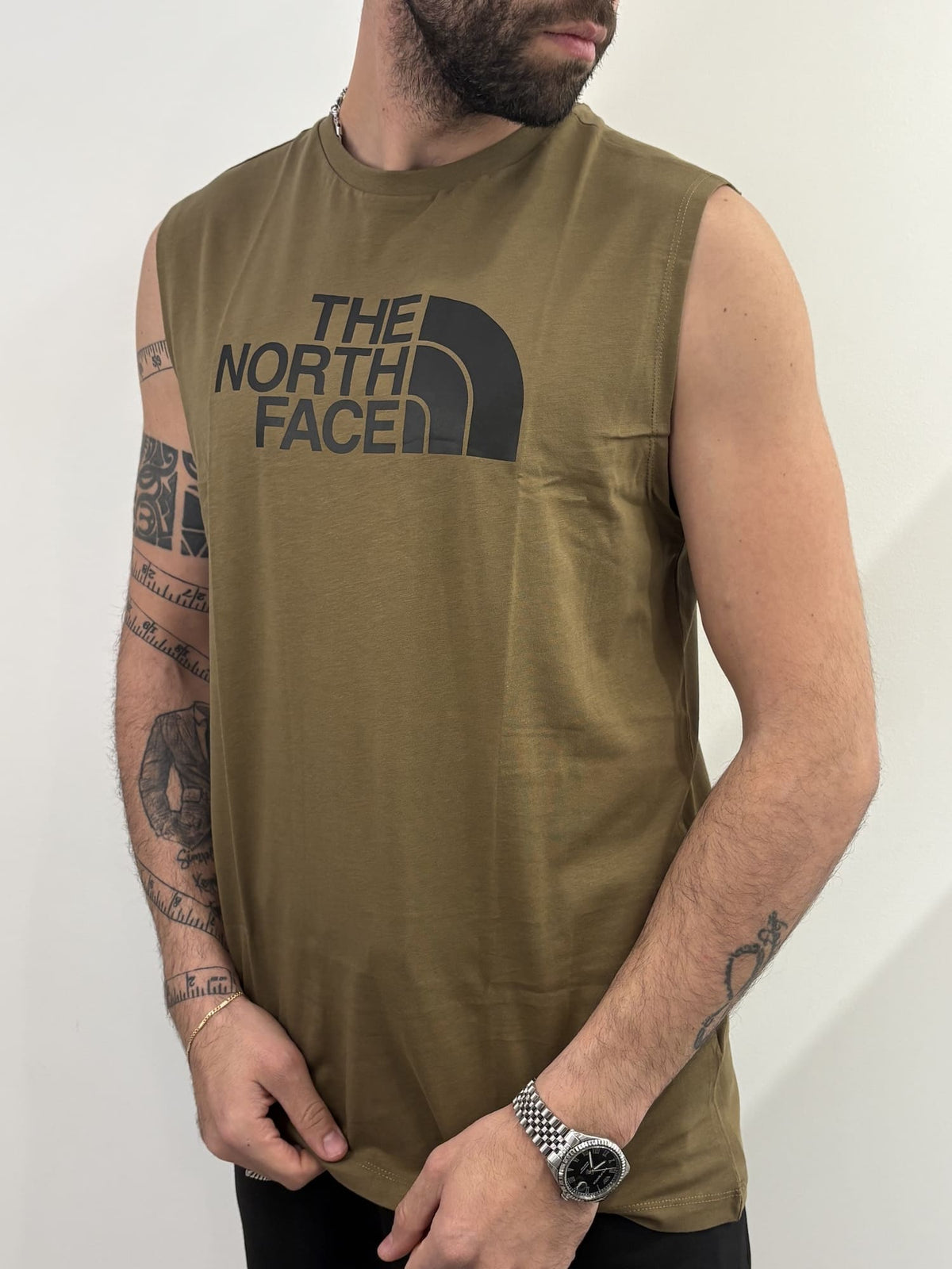 Canotta The North Face con logo Military Olive