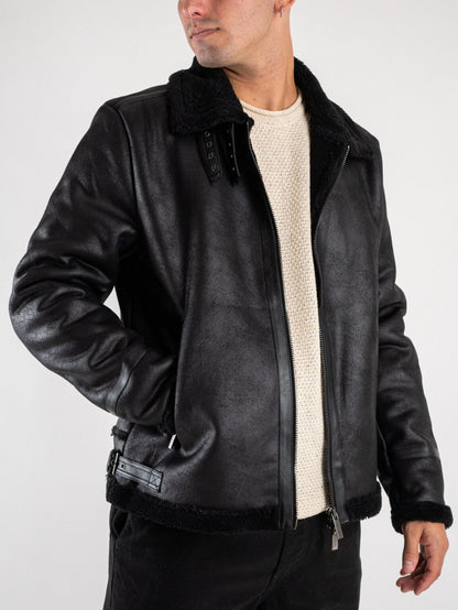 OVER-D Ecomontone morbido Giubbotto in pelle