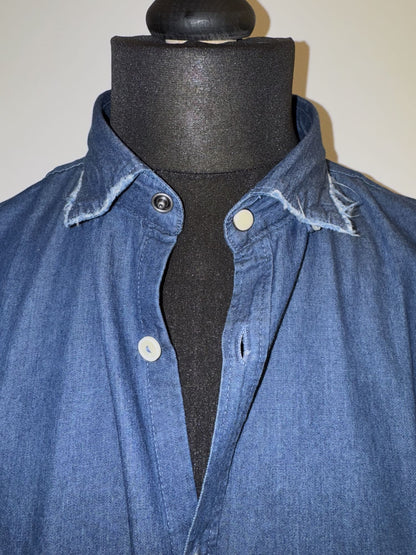 Camicia in denim collo francese