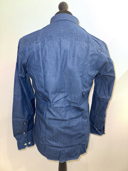 Camicia in denim collo francese