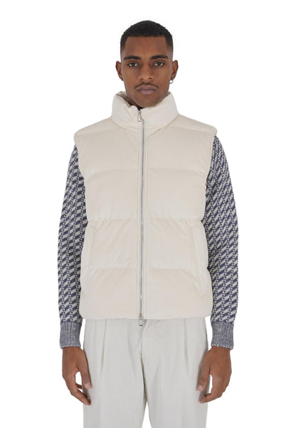 Giubbotto smanicato in velluto Out/Fit Bianco