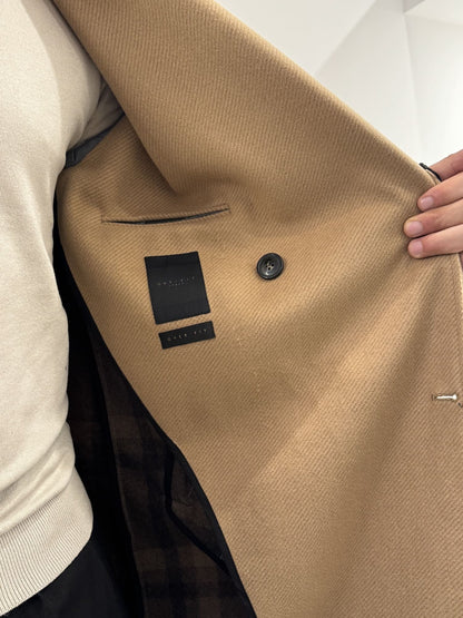 Cappotto over doppio petto beige