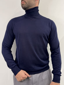 Dolcevita Out/Fit in misto seta Blu Navy