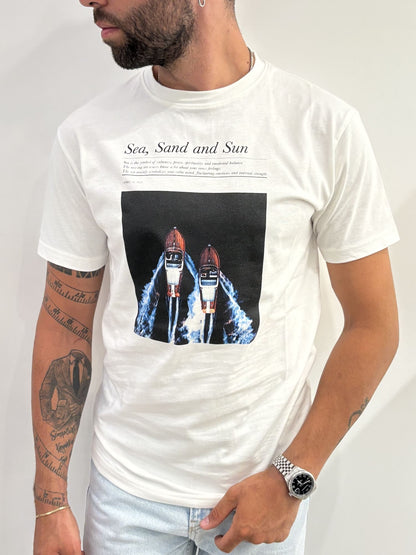 T-shirt Out/Fit con stampa