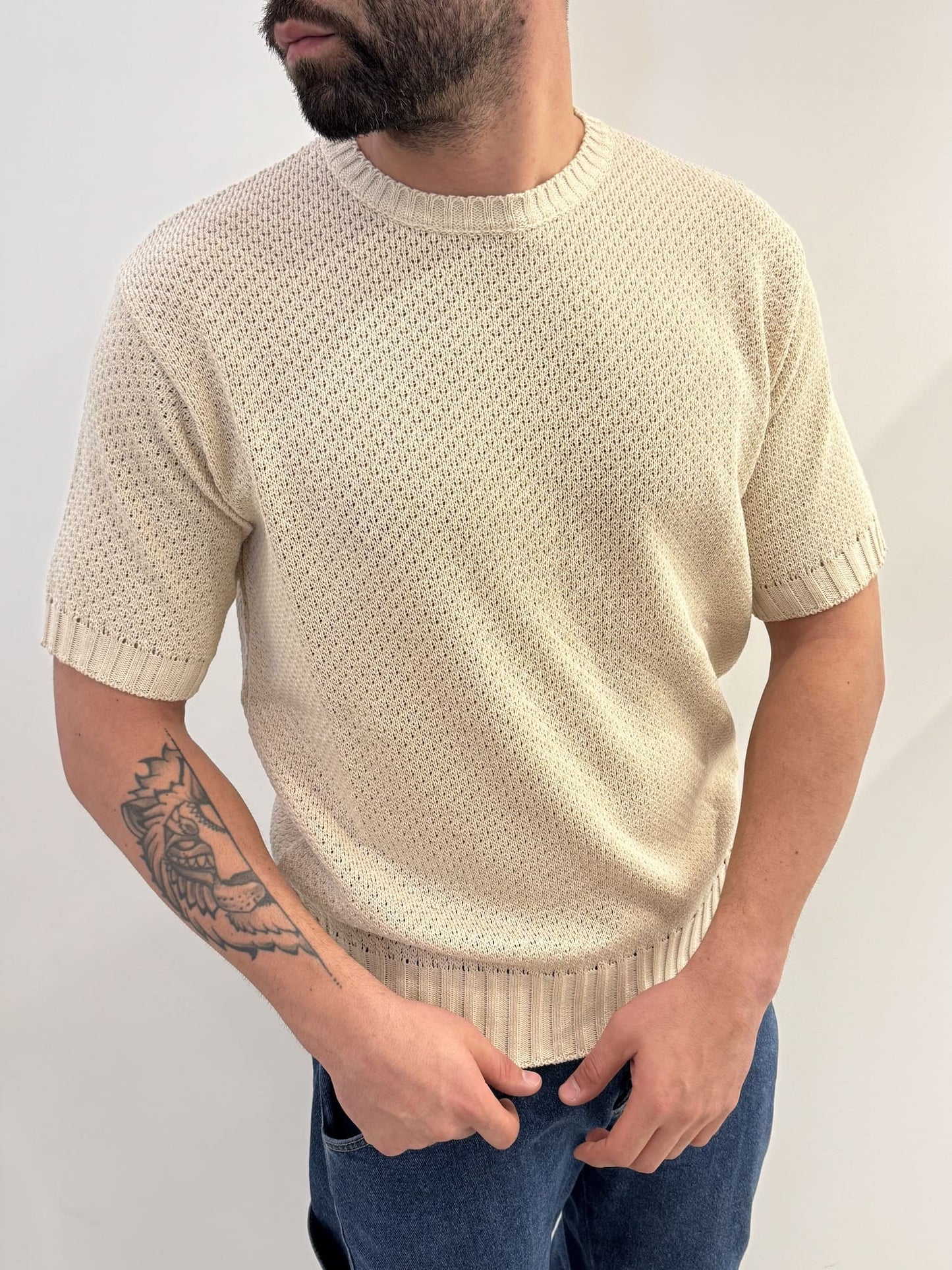 T-shirt in maglia tramata