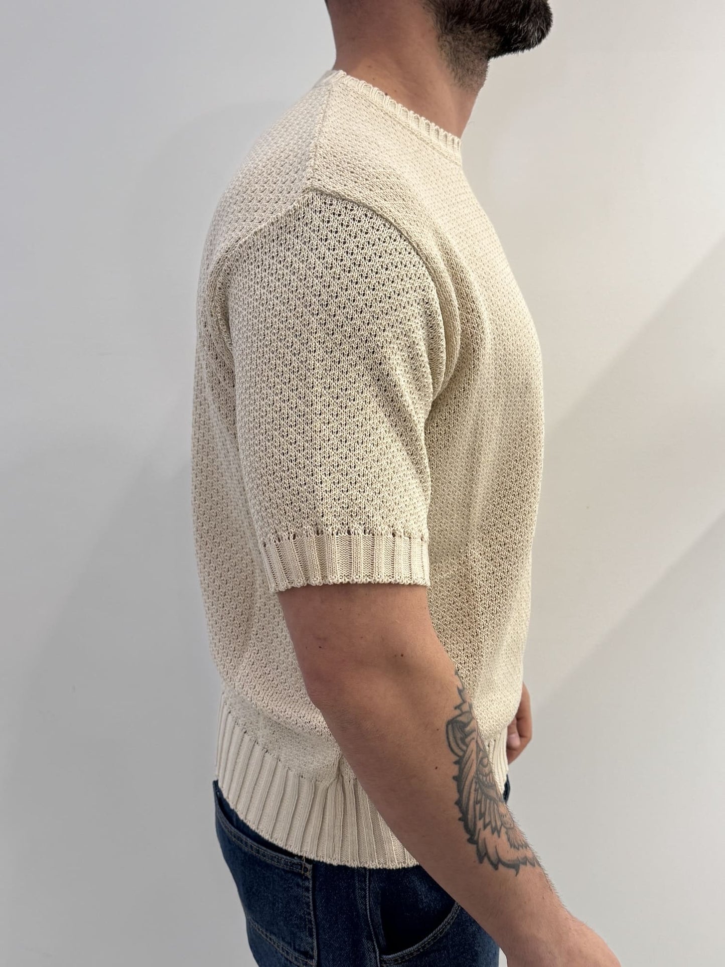 T-shirt in maglia tramata