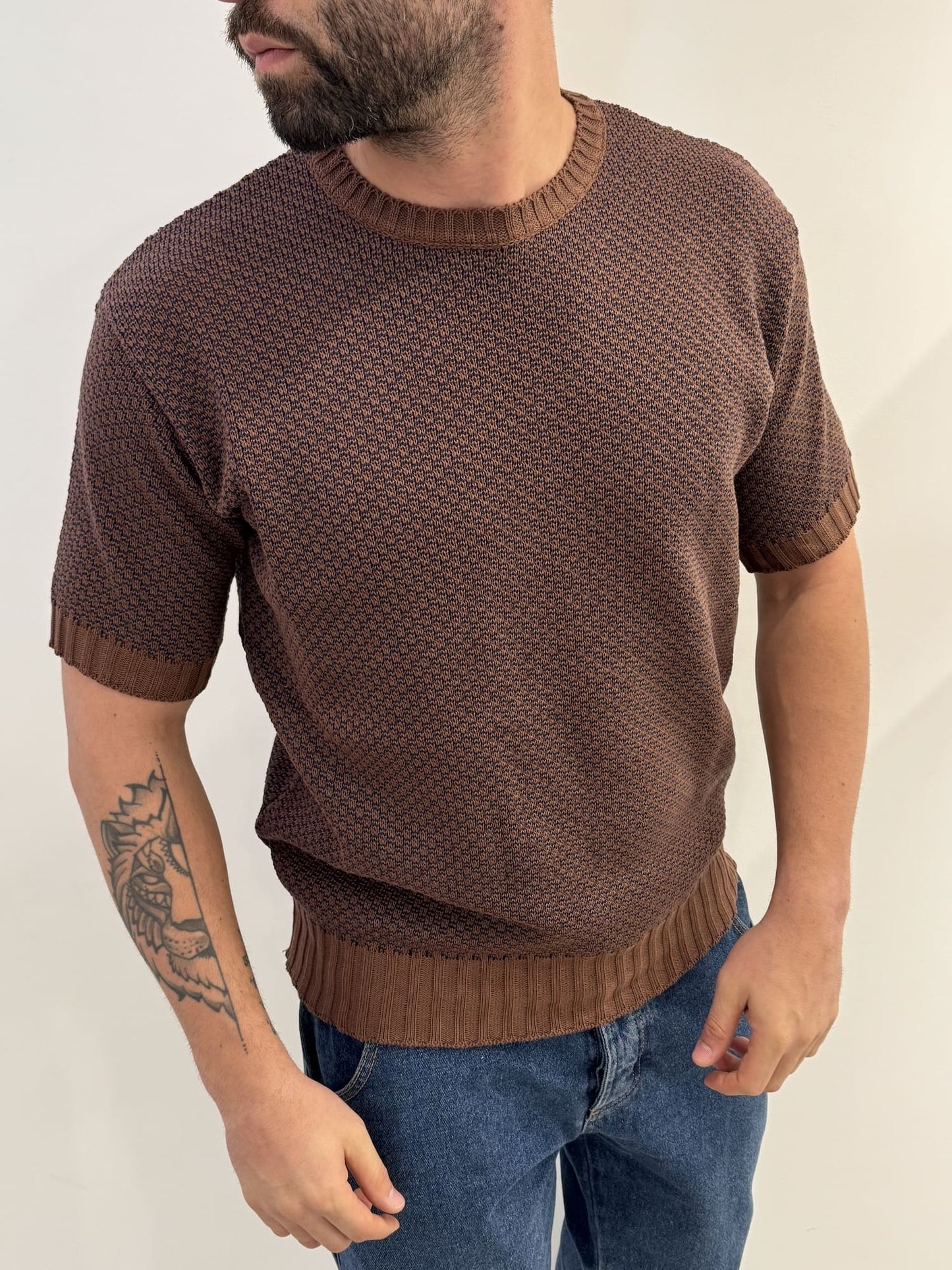 T-shirt in maglia tramata