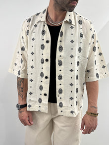 Camicia a manica corta a fantasia