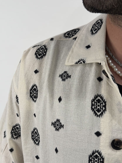 Camicia a manica corta a fantasia