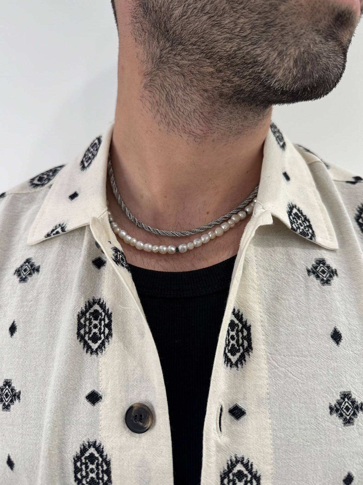 Camicia a manica corta a fantasia