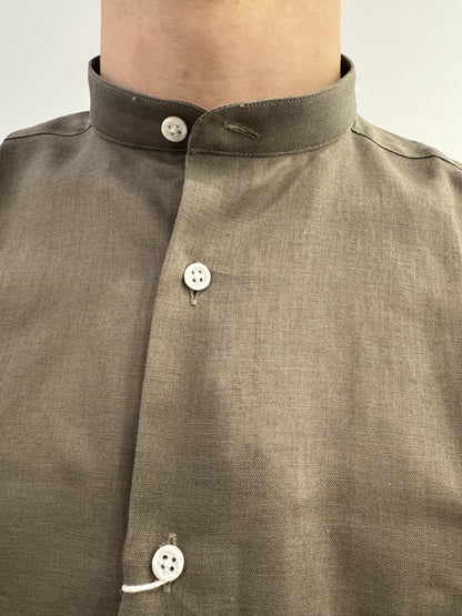 Camicia collo coreana in lino