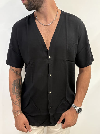 Camicia senza collo scollo a V