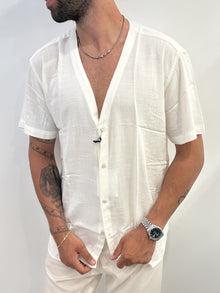 Camicia senza collo scollo a V