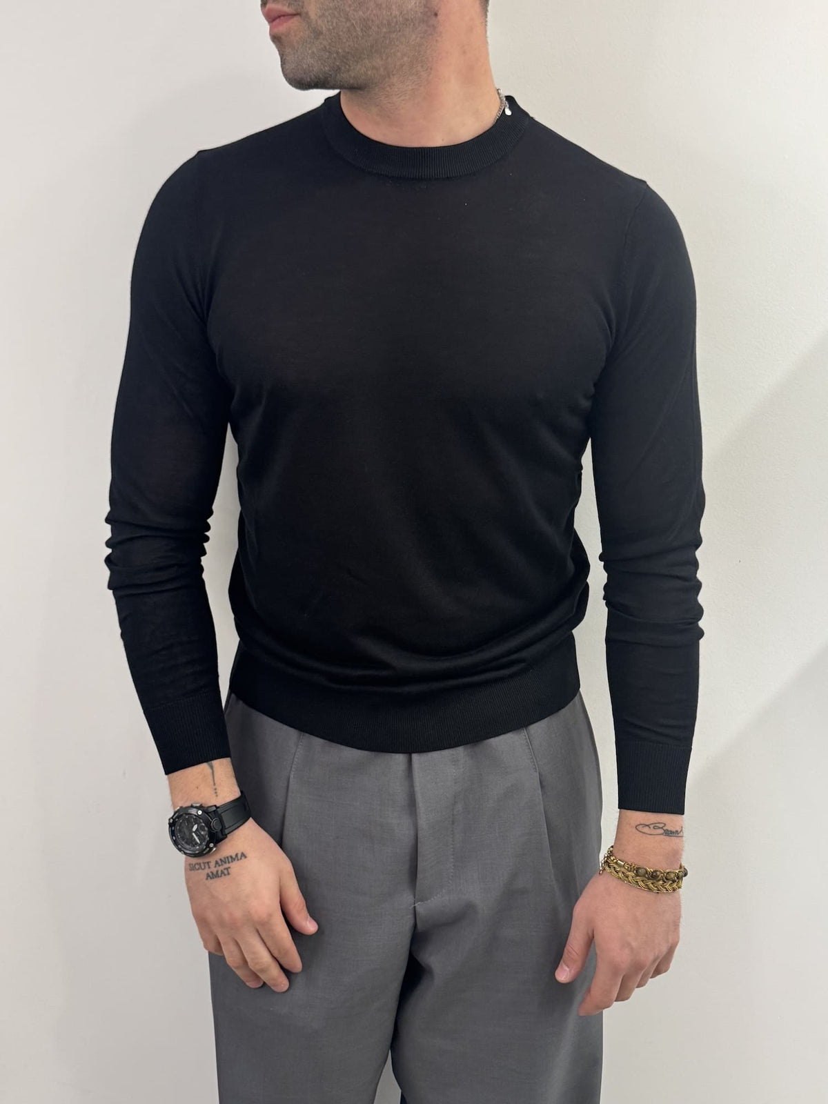 T-shirt Out/Fit manica lunga nero