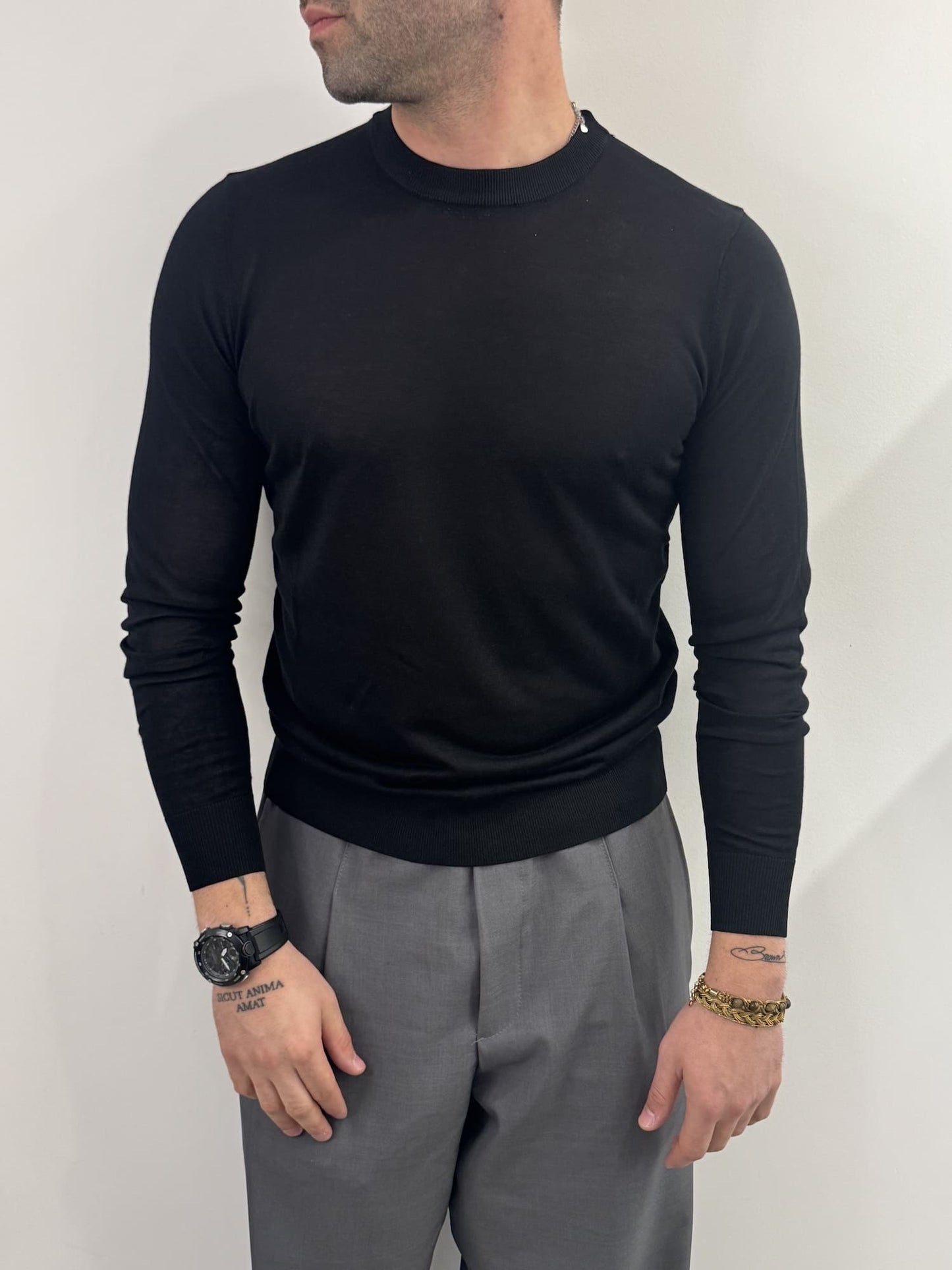 T-shirt Out/Fit manica lunga nero