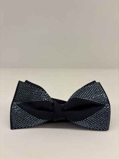Papillon raso blu motivo