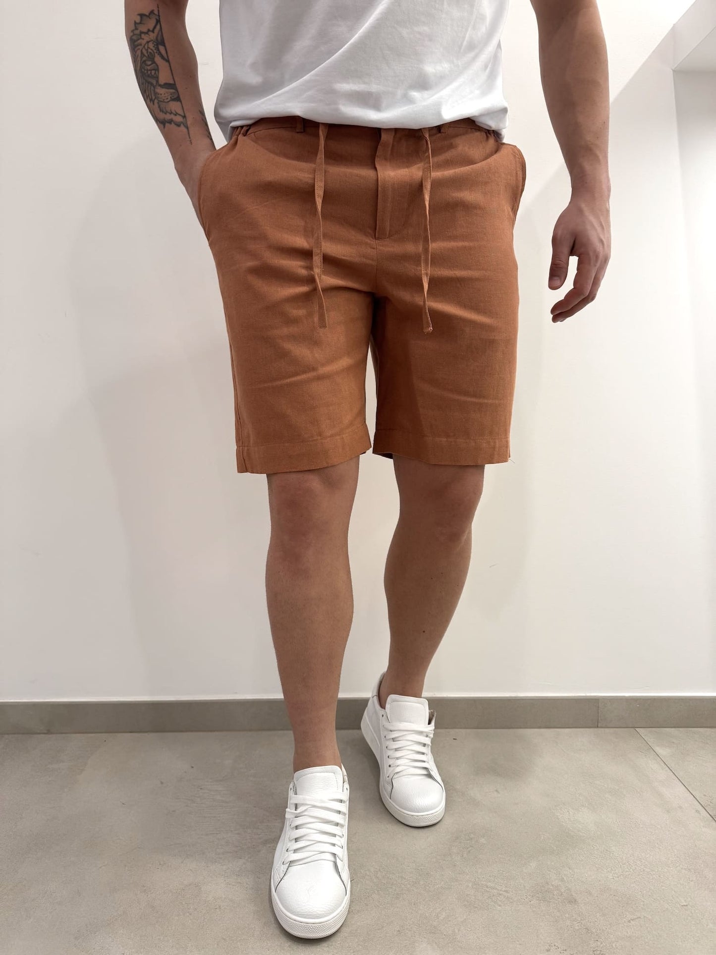 Bermuda in lino laccetti