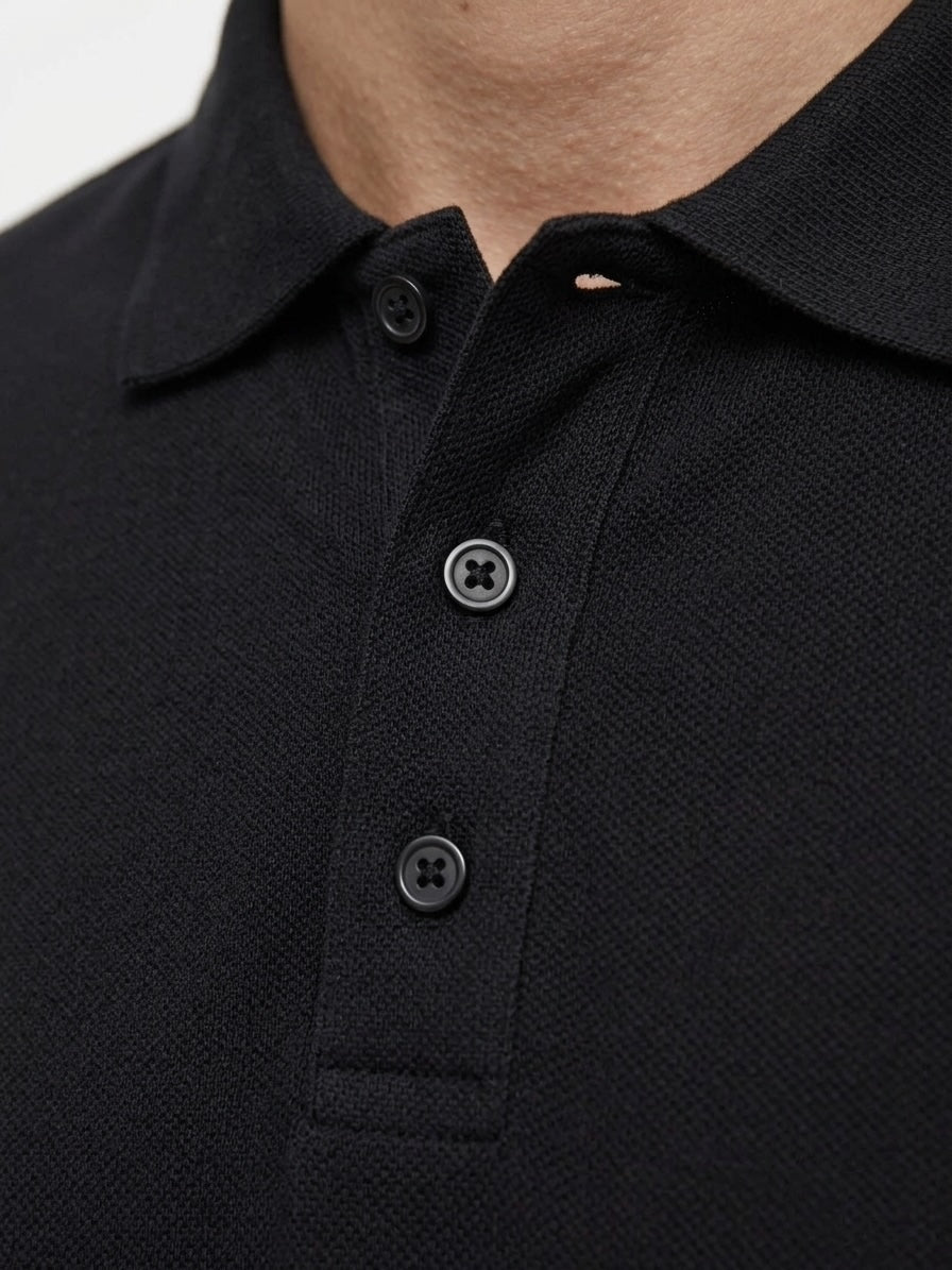 Polo Sorbino basic in cotone nero