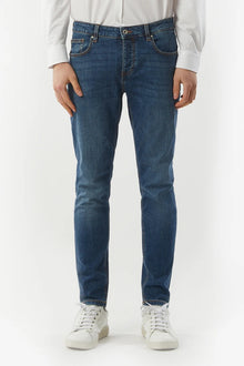 Jeans 5 tasche slim fit lavaggio blu medio