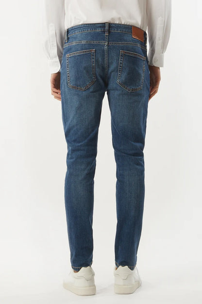 Jeans 5 tasche slim fit lavaggio blu medio